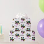 Funny People Birthday Balloons on White Geschenkpapier<br><div class="desc">Menschen Ballons mit Lächeln,  Augäpfeln,  Brillen und Haaren auf weißem Hintergrund aus der Gruppe. Die Hintergrundfarbe kann geändert werden.</div>
