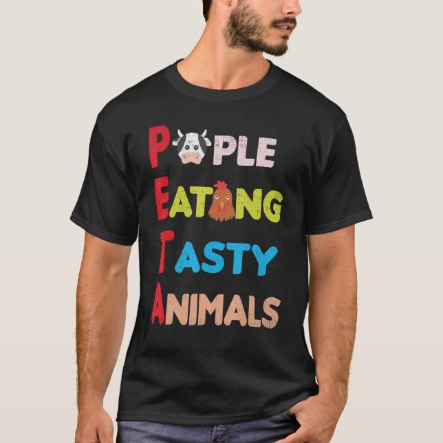 Funny People esst leckere Tiere - PETA Parody G T-Shirt (Vorderseite)