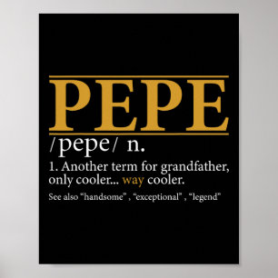 Funny Pepe Definition Fathers Day Gift Opa Gif Poster