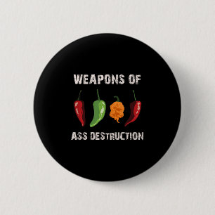 Funny Pepper Chili Head Spicy Hot Foods Button