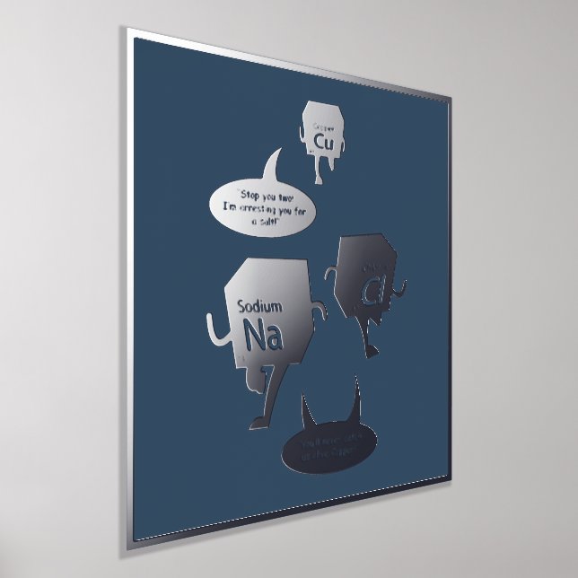 Funny Periodic Table Gag Dorm Room Silver Foliendrucke (Ablage )