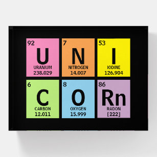 Funny Periodic Table of Elements Unicorn Rainbow M Briefbeschwerer