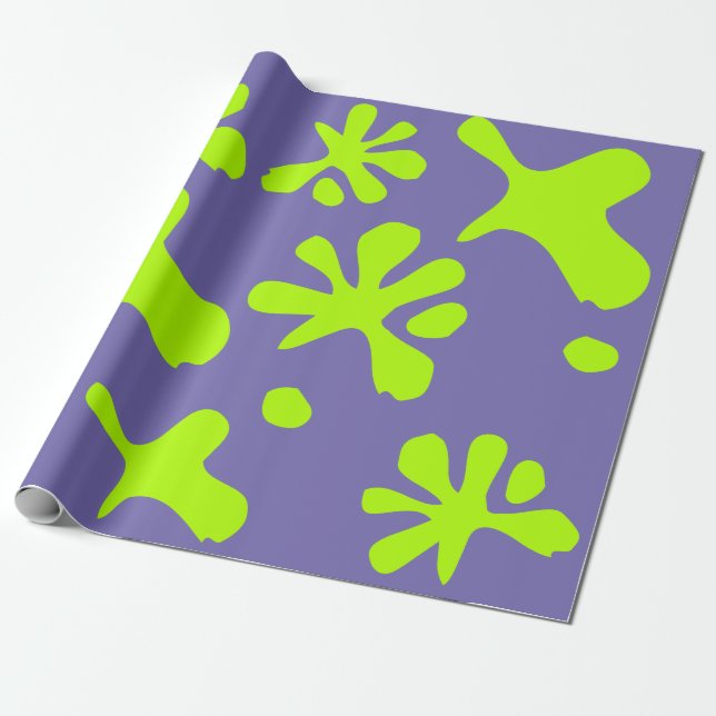 Funny periwinkle Neon Green Slim Muster Kinder Geschenkpapier (Ungerollt)
