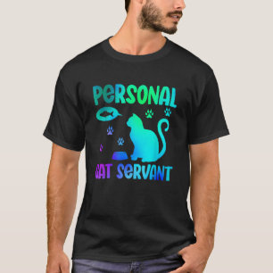 Funny Personal Cat Servant Watercolor Süße Tier T-Shirt