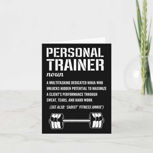 Funny Personal Trainer Definition Fitness Coach Karte (Vorderseite)