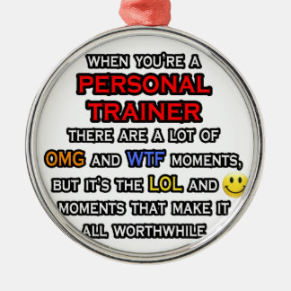Funny Personal Trainer ... OMG WTF LOL Silbernes Ornament