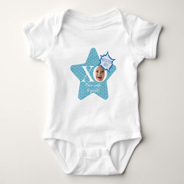 Funny Personalisiert Baby Body Anzug | XO-Stern Strampler (Vorderseite)