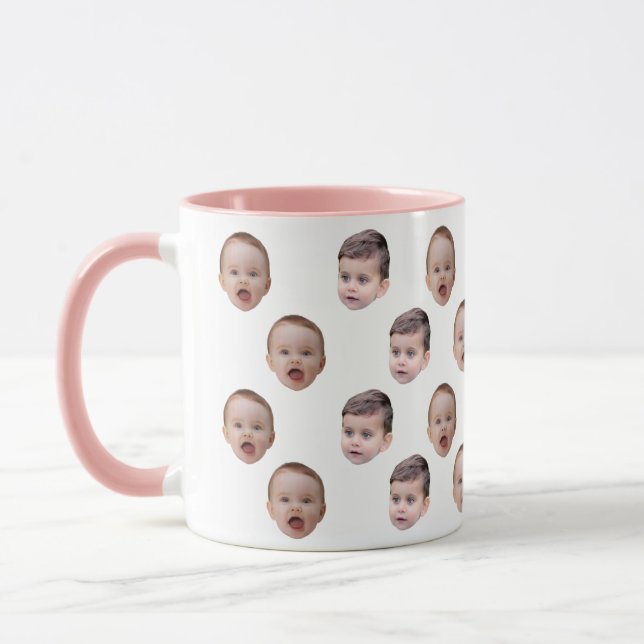 Funny Personalisiert Baby Face 2 Fotos Tasse (Links)