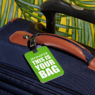 Funny Personalisiert Bag Achtung Reisen Grün Gepäckanhänger