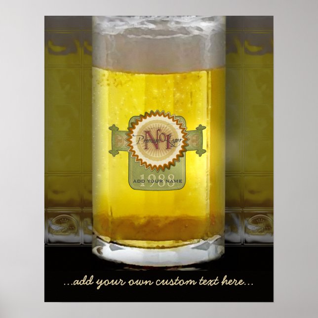 Funny Personalisiert Beer Glass Poster (Vorne)