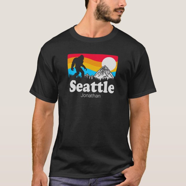 Funny Personalisiert Big Foot Seattle T-Shirt (Vorderseite)
