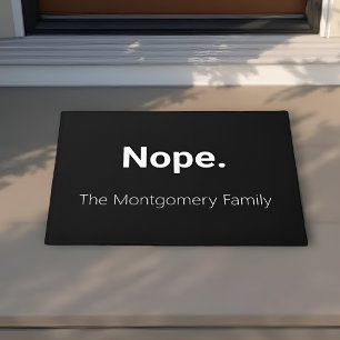 Funny Personalisiert Black Nope Fußmatte