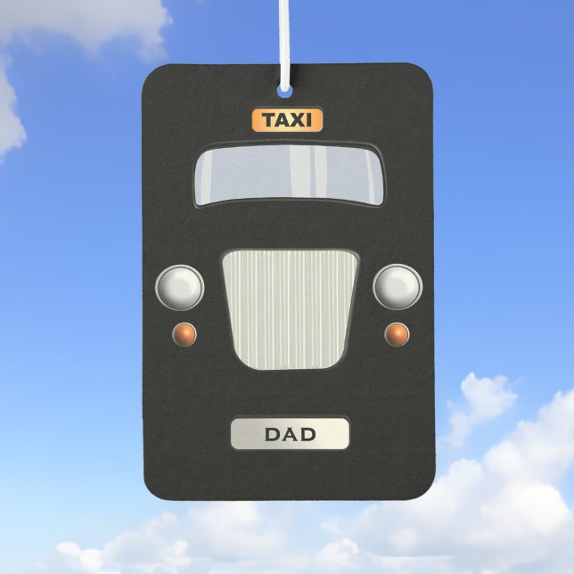 Funny Personalisiert Black Taxi Car Air Freshener Autolufterfrischer (Perfect air freshener to hang in Dad's Taxi! Add his initials!)