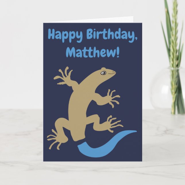 Funny Personalisiert Blue Tail Skink Birthday Card Karte (Vorderseite)