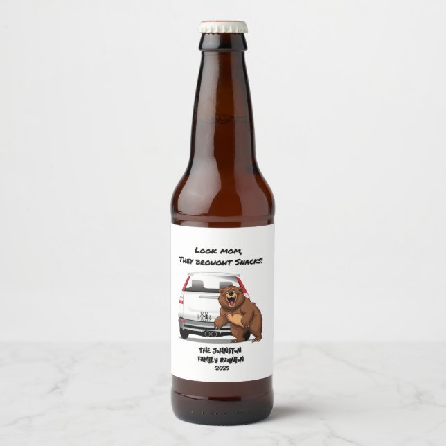 Funny Personalisiert Camping Bear Family Wiederseh Bierflaschenetikett (Vorderseite)