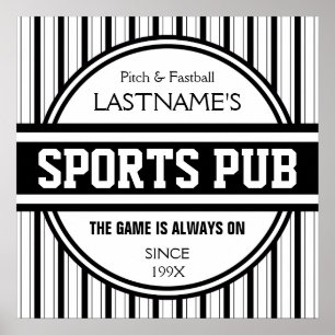 Funny Personalisiert Custom Bar Sign Sports Pub Poster