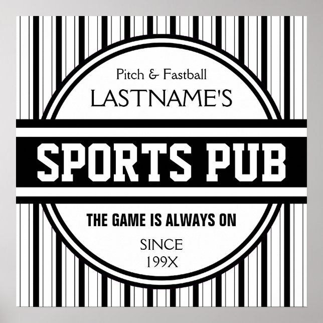 Funny Personalisiert Custom Bar Sign Sports Pub Poster (Vorne)