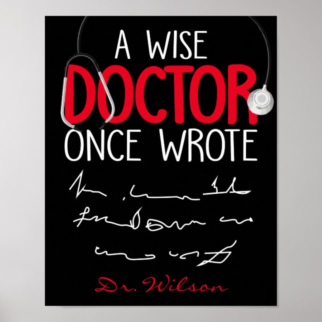 Funny Personalisiert Doctor lustiges Sprichwort Poster (Vorne)