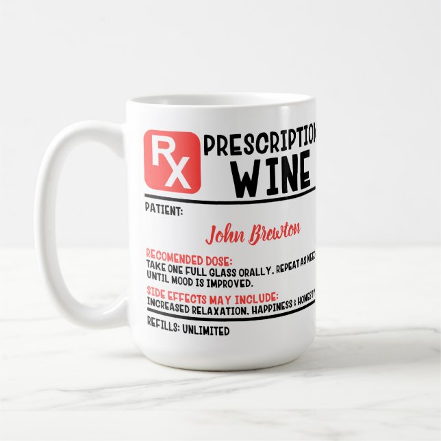 Funny Personalisiert Doctor Weinrebe Kaffeetasse (Links)