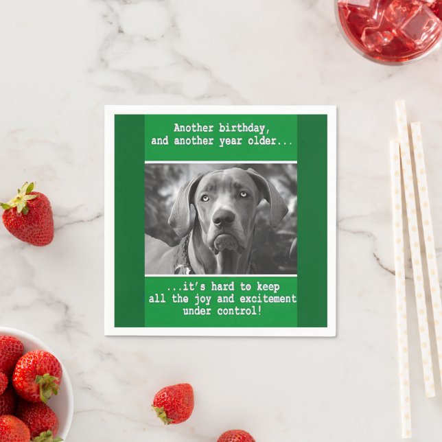 Funny Personalisiert Dog Foto Geburtstag Serviette (Beispiel)