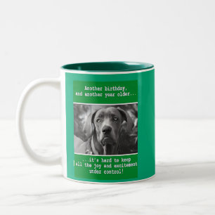 Funny Personalisiert Dog Foto Geburtstag Zweifarbige Tasse