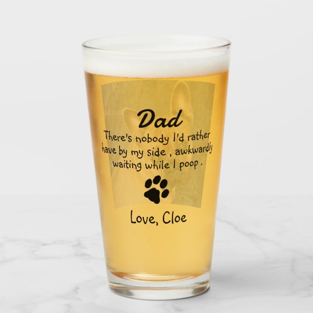 Funny Personalisiert Dog Vater Glas (Vorne (Gefüllt))