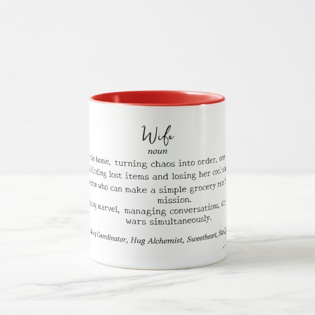 Funny Personalisiert Ehefrau Definition Tasse (Zentrum)