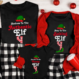 Funny Personalisiert Elf Squad Matching Weihnachte T-Shirt