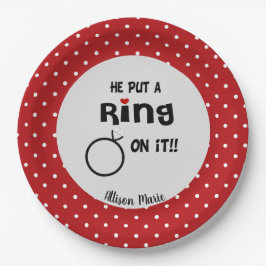 Funny Personalisiert Er setzte einen Ring drauf Pappteller