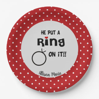 Funny Personalisiert Er setzte einen Ring drauf Pappteller