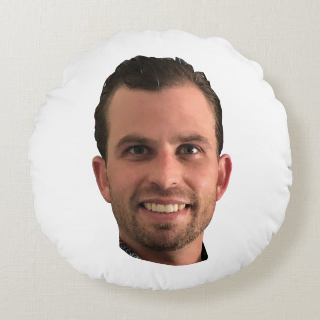 Funny personalisiert Gesichtsgeschenk Foto Freund  Rundes Kissen (Vorderseite)