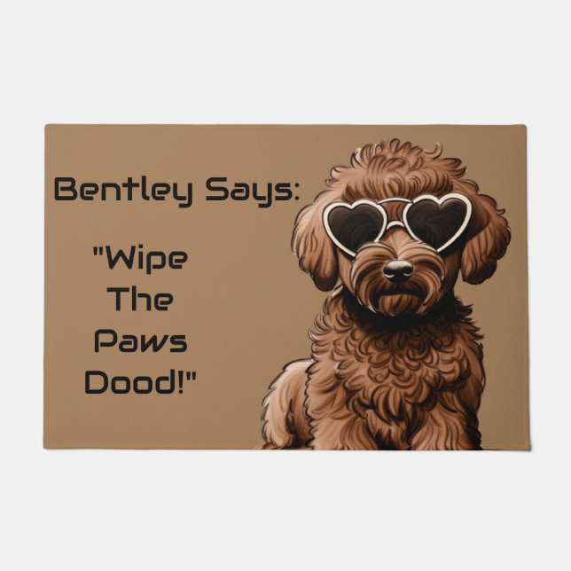 Funny Personalisiert Goldendoodle Doormat Fußmatte (Vorderseite)