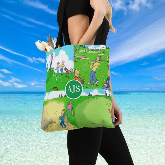 Funny Personalisiert Golf Themed. (Shoulder bag with golf illustrations)