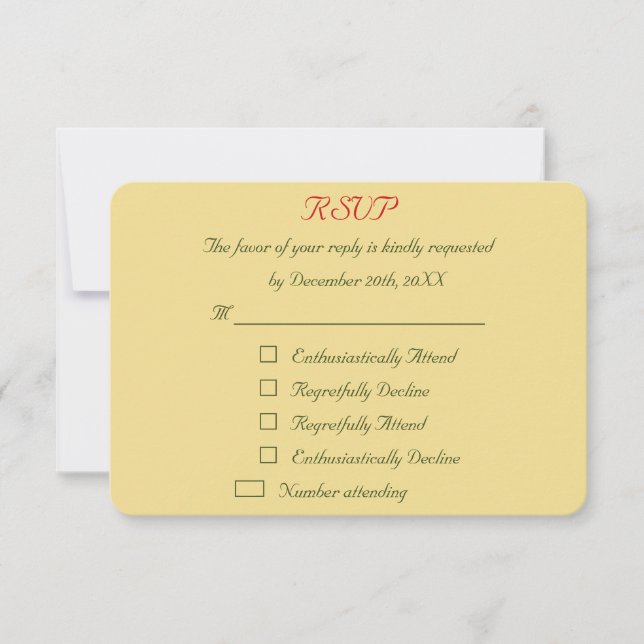 Funny Personalisiert Holiday Weihnachten Hochzeit  RSVP Karte (Vorderseite)