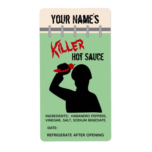 Funny Personalisiert Hot Sauce Labels Shower Kille (Vorne)