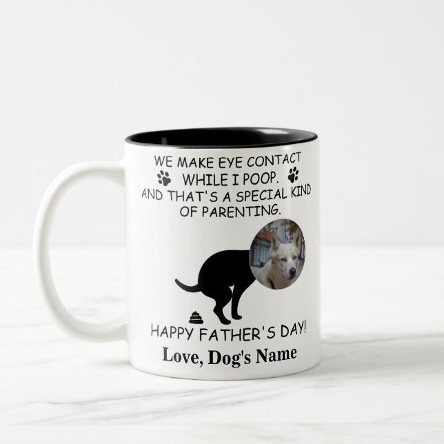 Funny Personalisiert Hund Vater, Hund Kack Vaterta Zweifarbige Tasse (Links)