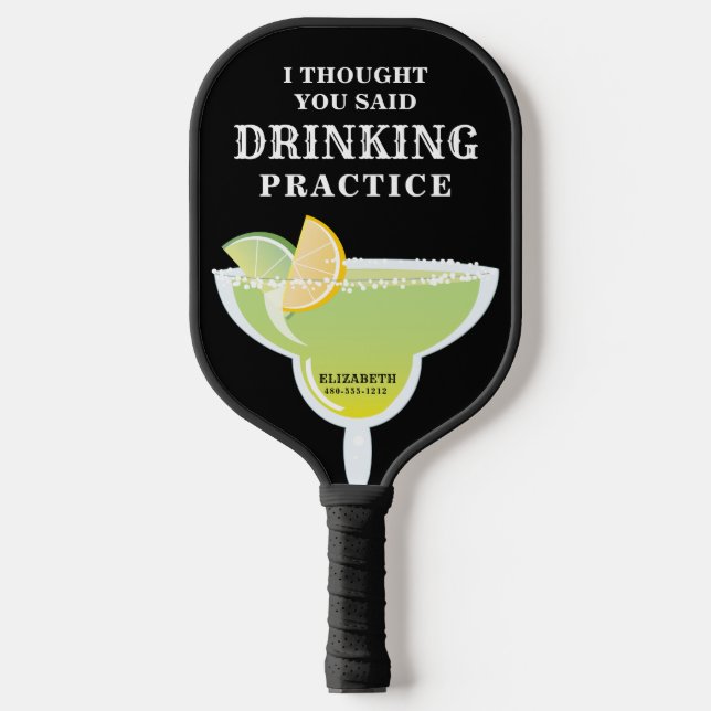Funny Personalisiert Margarita Drinken Pickleball Schläger (Vorderseite)