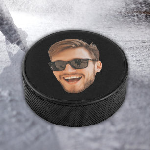 Funny Personalisiert Men Face Foto Hockey Puck