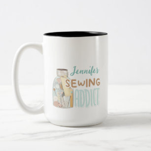 Funny Personalisiert Name Seamstress Nähen Addict Zweifarbige Tasse