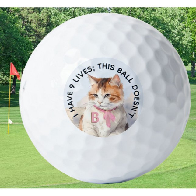 Funny Personalisiert Novelty Monogram Cat Advice Golfball (Von Creator hochgeladen)
