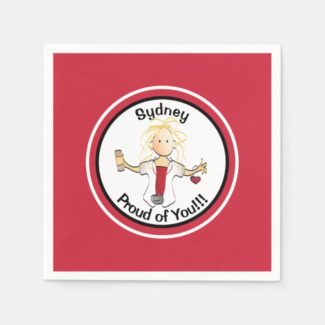 Funny Personalisiert Nurse Graduate Napkins Serviette (Vorderseite)