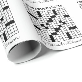 Funny Personalisiert Schwarz-weiß Crossword Puzzle Geschenkpapier