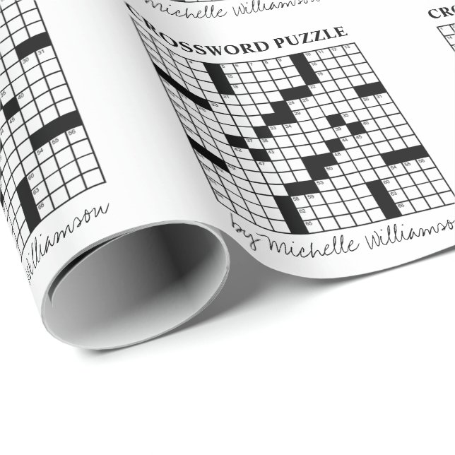 Funny Personalisiert Schwarz-weiß Crossword Puzzle Geschenkpapier (Rolleneckpunkt)