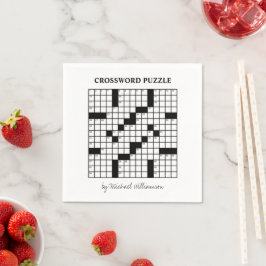 Funny Personalisiert Schwarz-weiß Crossword Puzzle Serviette