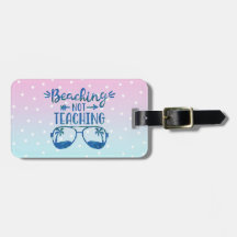 Funny Personalisiert Teacher Beach Blue Pink Ombre
