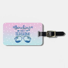 Funny Personalisiert Teacher Beach Blue Pink Ombre Gepäckanhänger