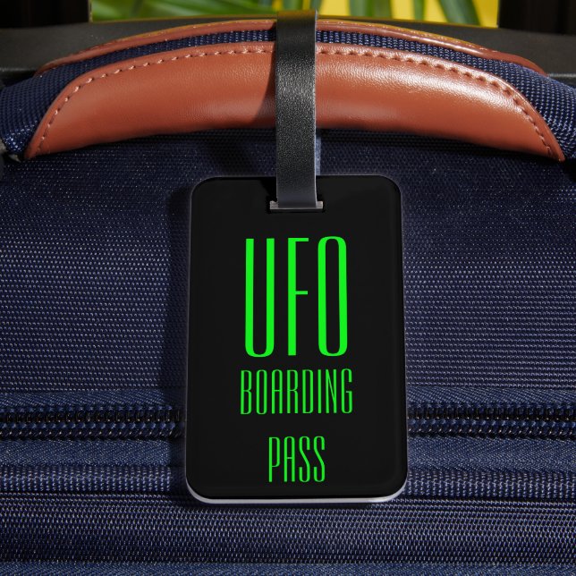 Funny Personalisiert UFO Gepäck Tag Geschenk Gepäckanhänger (Rückseite Insitu 4)