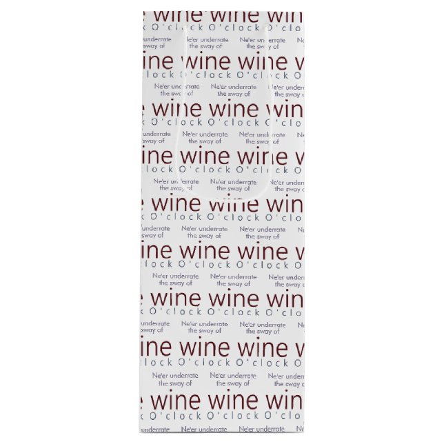 Funny Personalisiert Wine O'clock Geschenktüte Für Weinflaschen (Vorderseite)