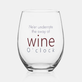 Funny Personalisiert Wine O'clock Weinglas Ohne Stiel