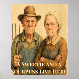 Funny Personalizable Seetie und Sourpuss Kunst Poster